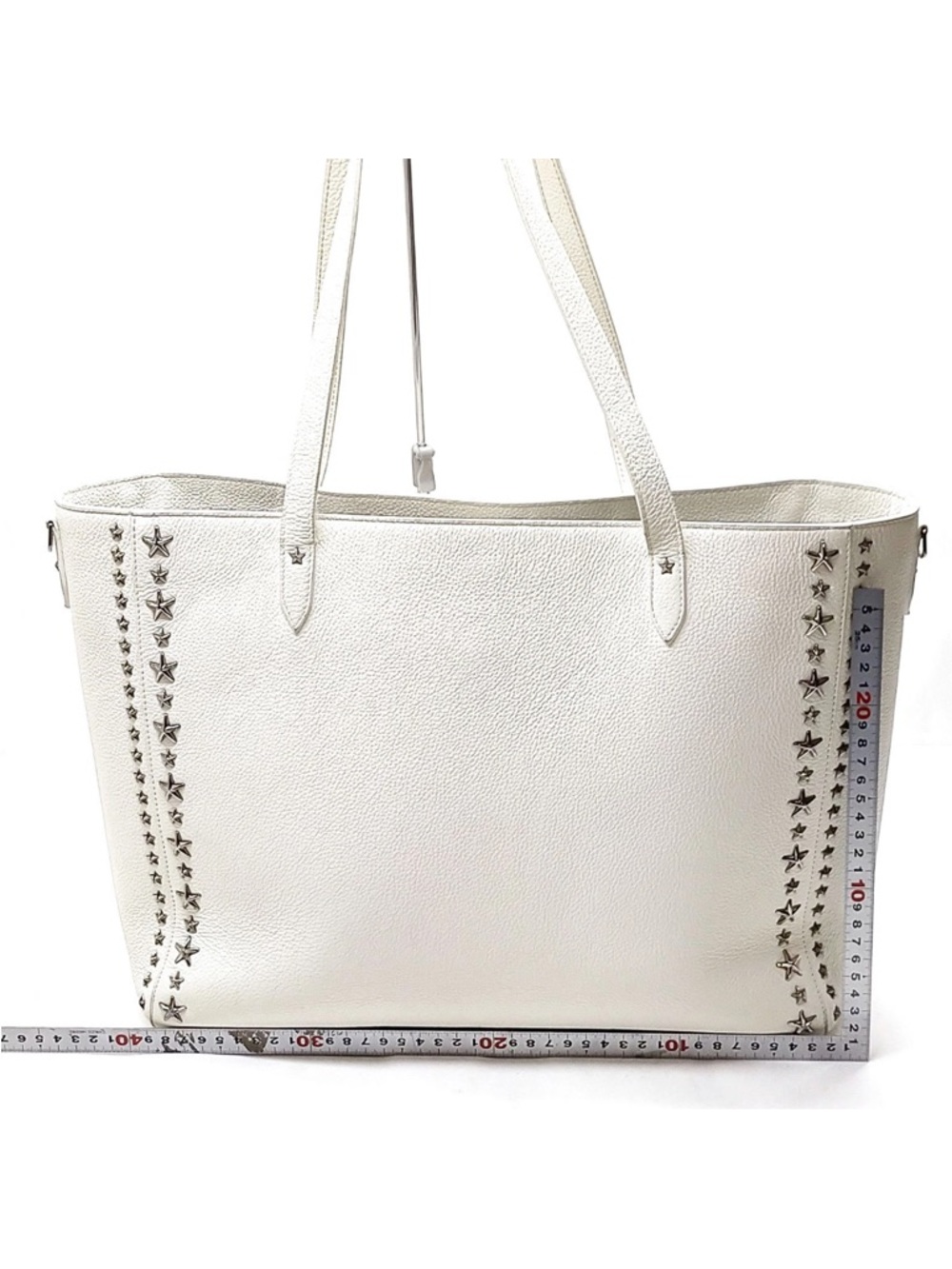 Jimmy Choo White Star Large Leather Tote - Picture 3 of 17